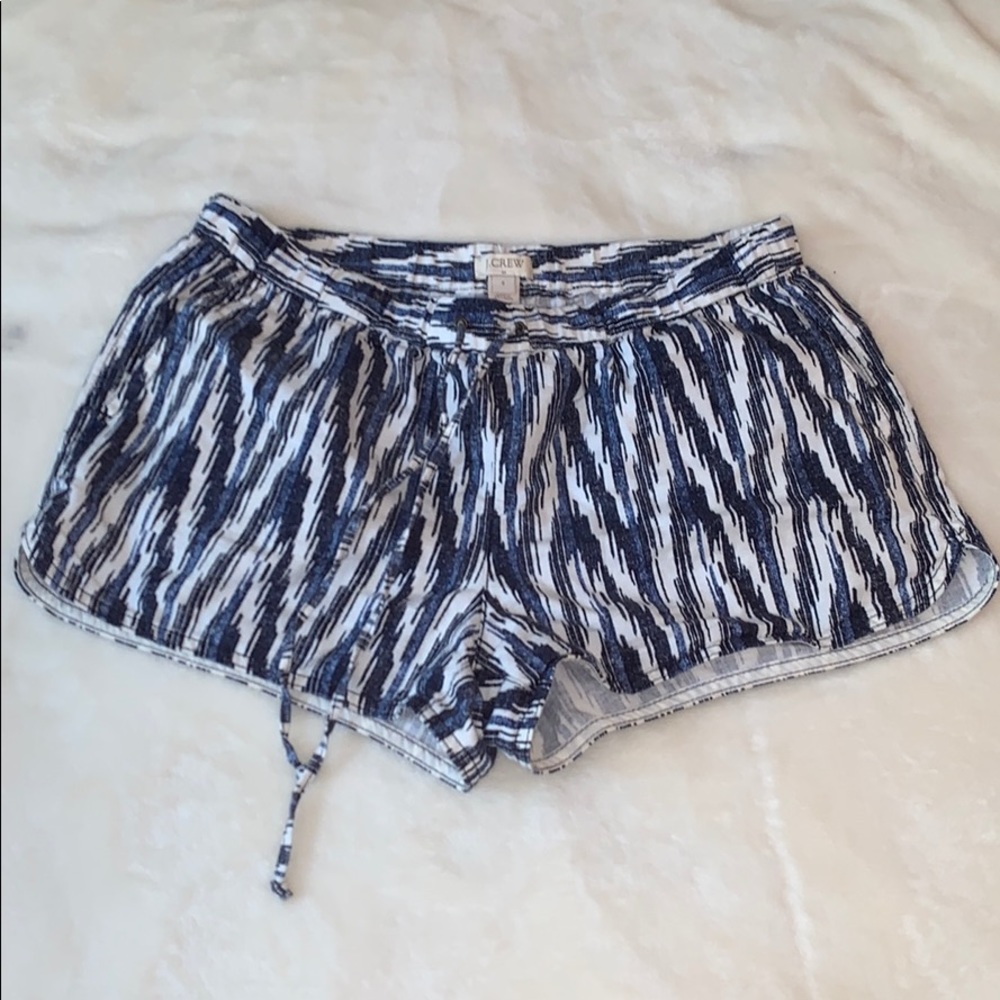 J Crew blue patterned shorts with pockets